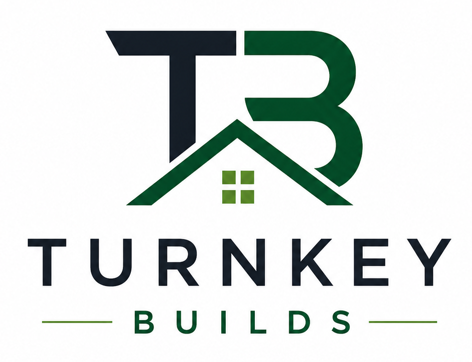 Turnkey Builds logo featuring stylized letters "TB" and a house icon, representing home remodeling services in South Florida.