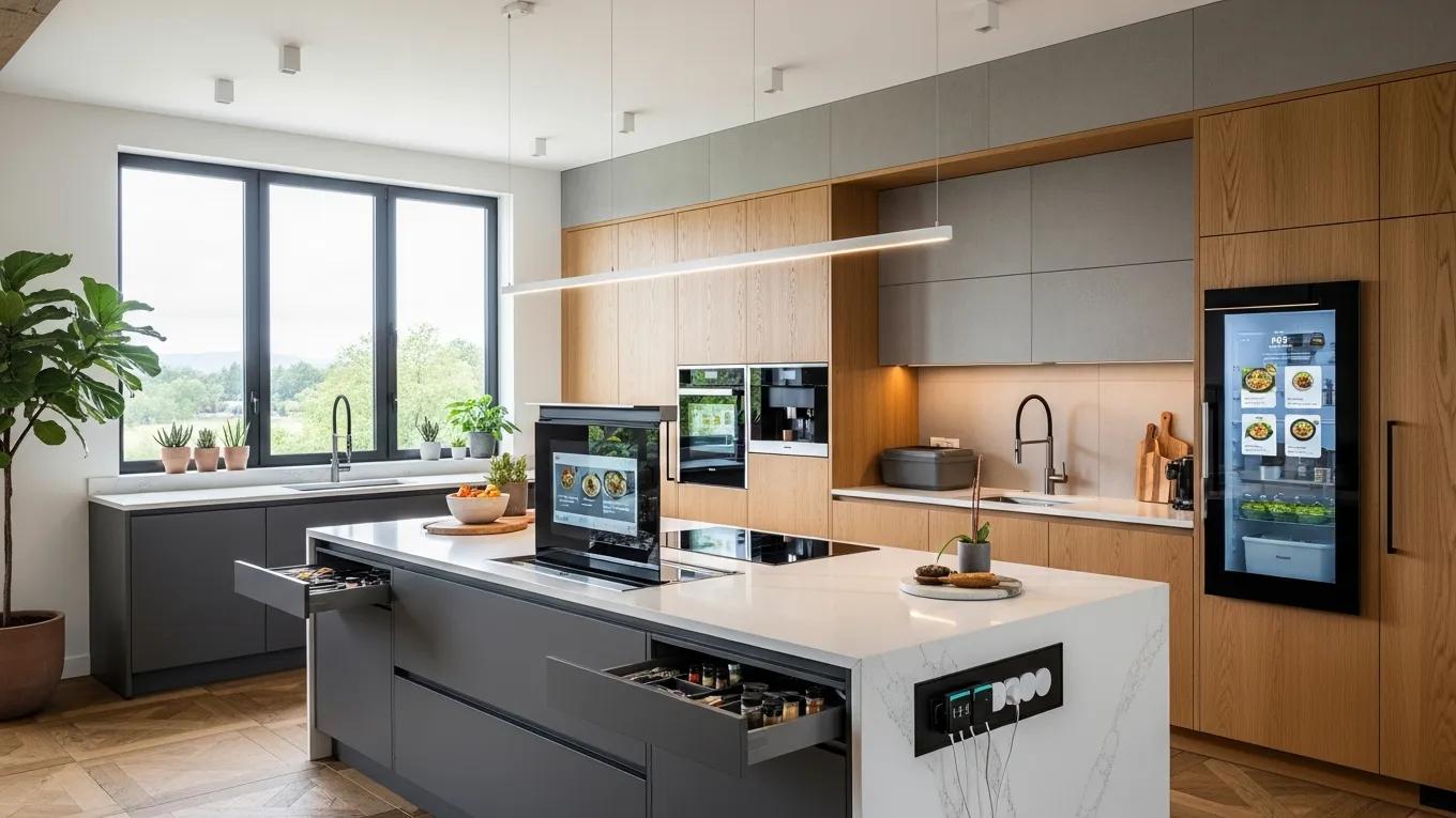 Modern luxury kitchen design trends for 2026 in Boca Raton, showcasing open layouts and smart appliances